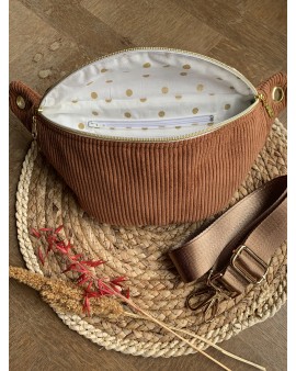 Sac Banane Zoé "Velours rouille"