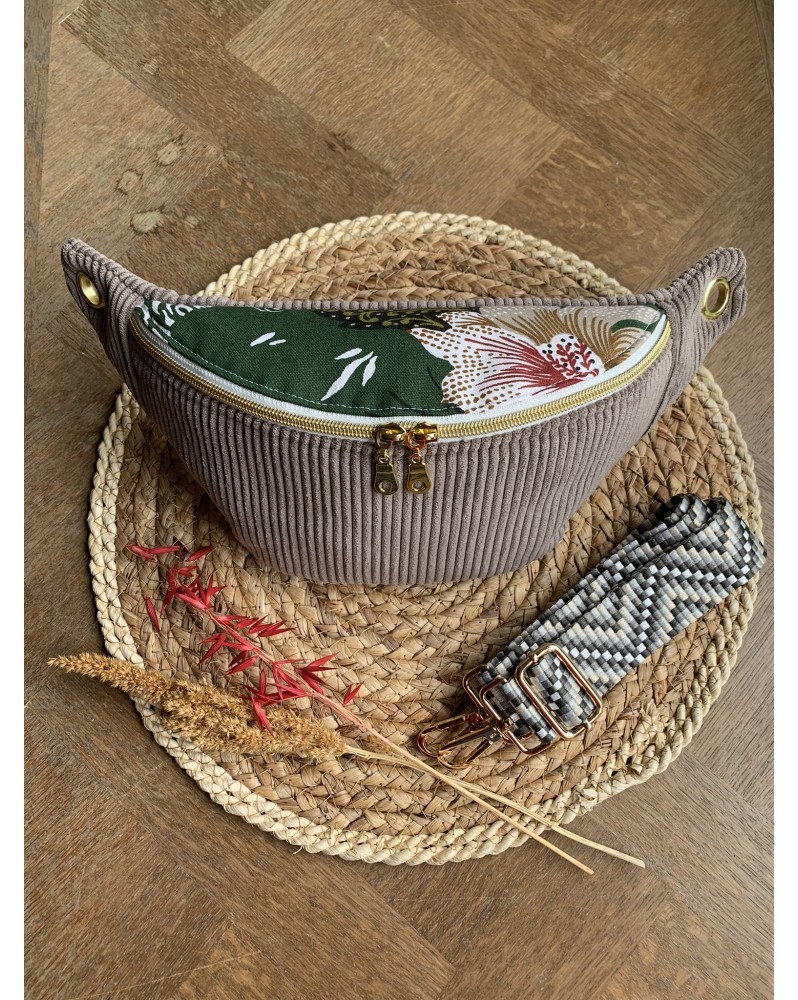 Sac Banane Zoé "Velours Taupe"