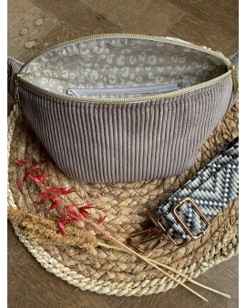 Sac Banane Zoé "Velours Taupe"