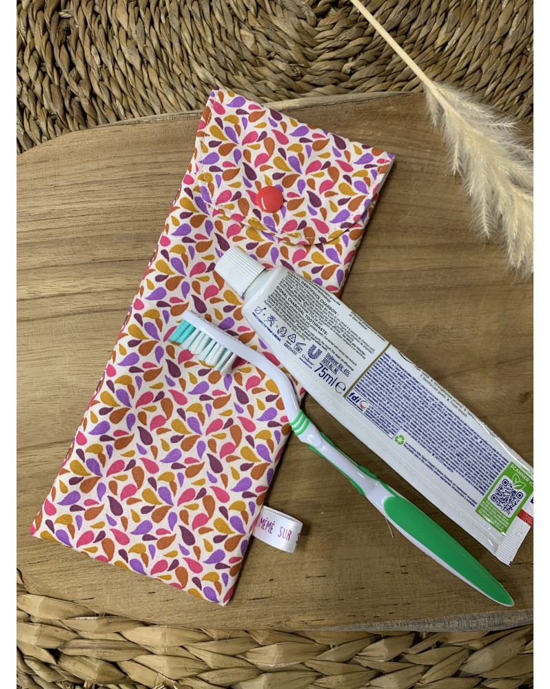 Pochette à brosse à dents "Gouttes Roses"
