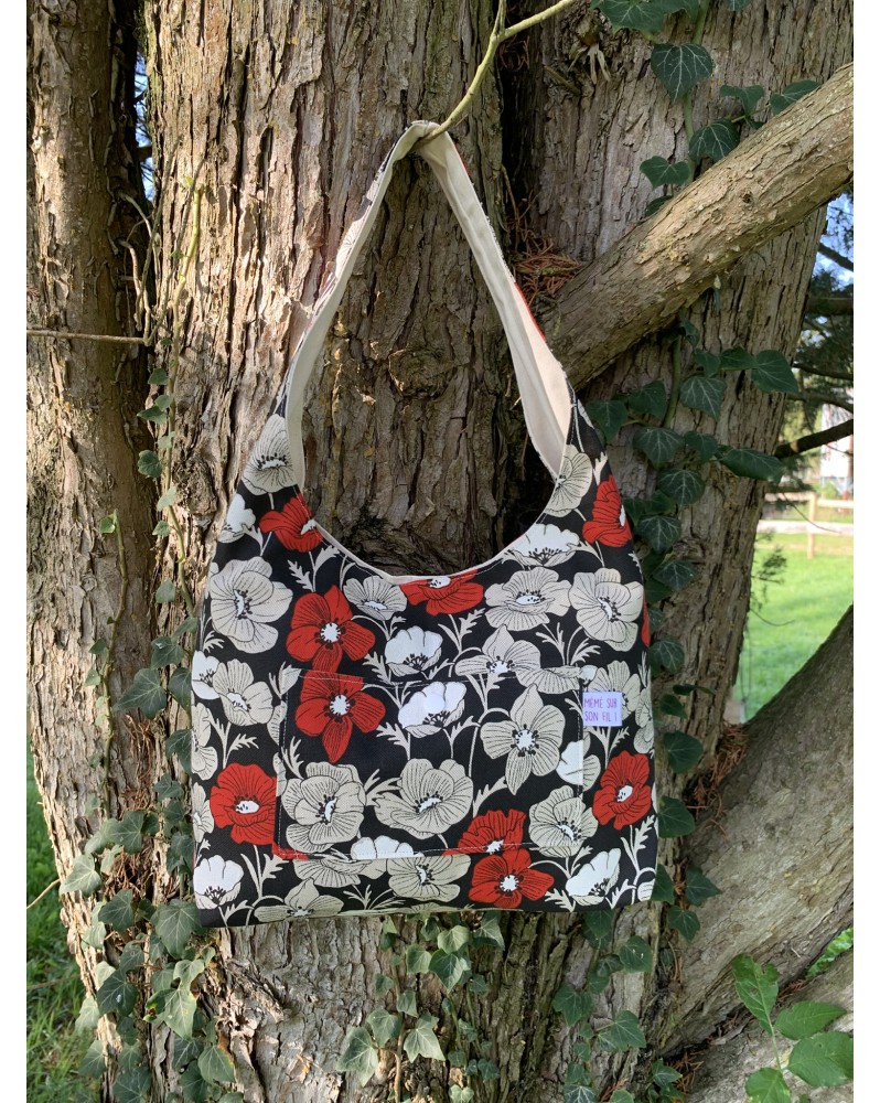 Sac à main Léa "Fleurs Rouges"