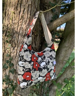 Sac à main Léa "Fleurs Rouges"