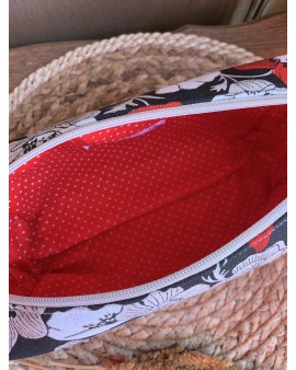 Trousse de toilette Victoria "Fleurs Rouges"