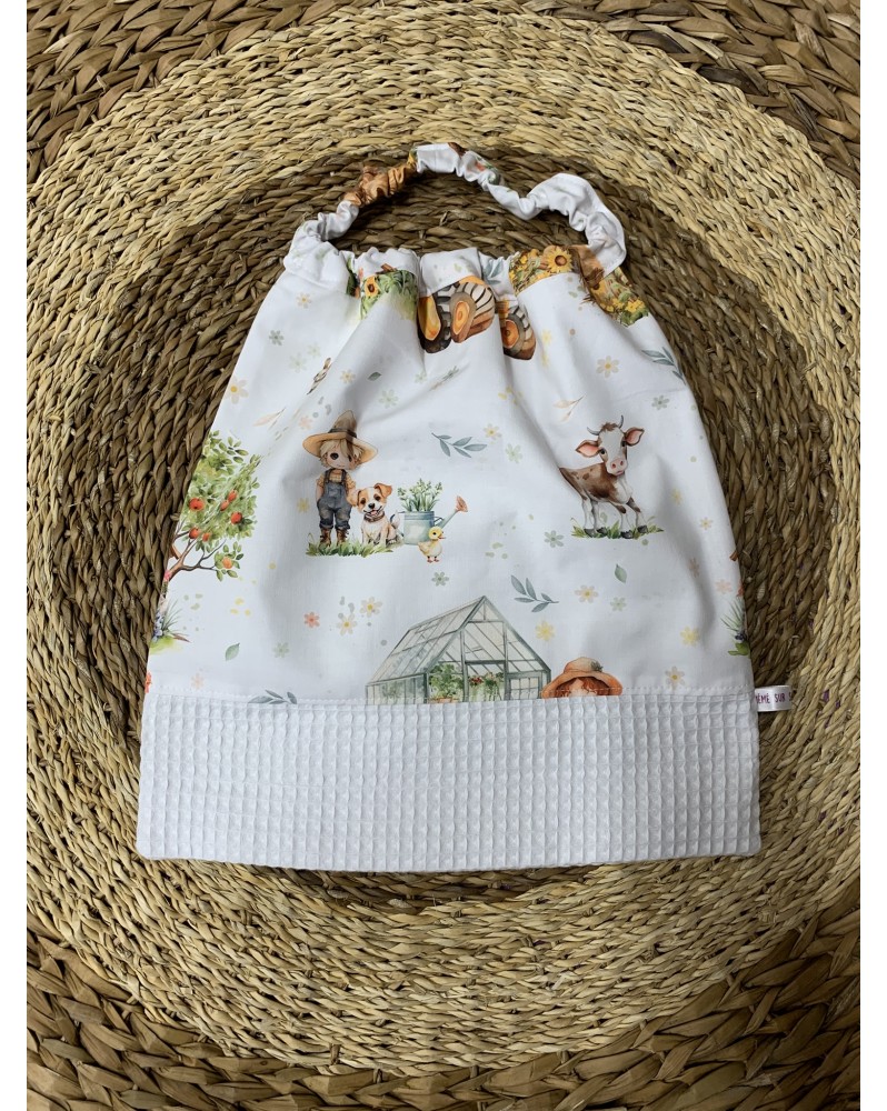 Serviette bavoir élastique "Ma petite ferme"