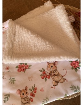 Douillette - Petit Plaid "Souris Framboise"