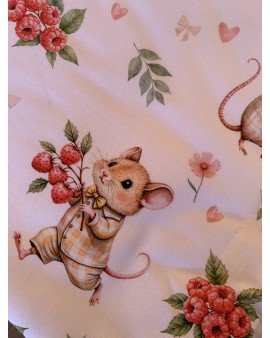 Douillette - Petit Plaid "Souris Framboise"