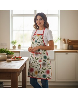 Tablier de cuisine "Fleurs rouges"
