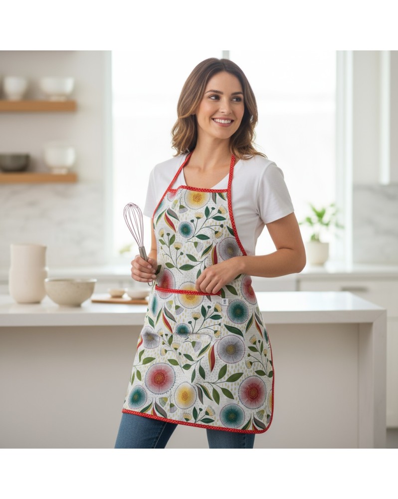 Tablier de cuisine "Fleurs rouges"