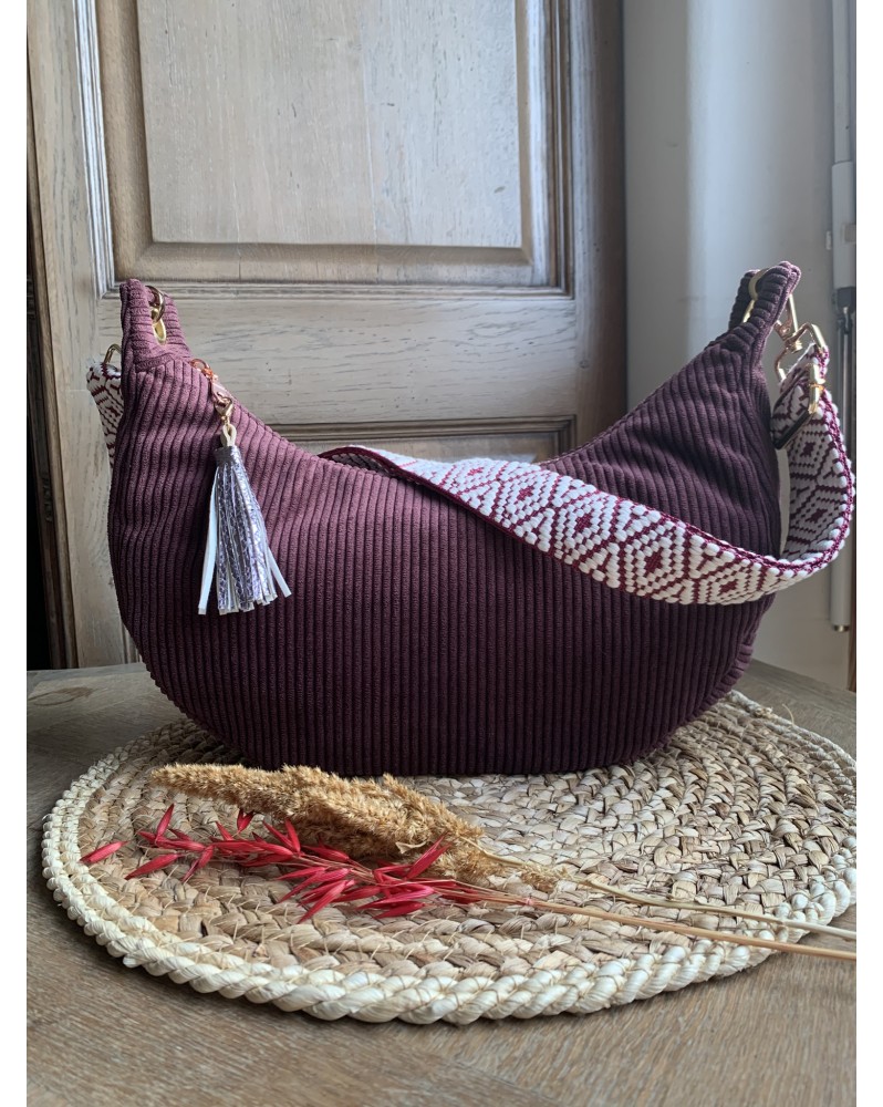 Sac Demi Lune "June" Prune