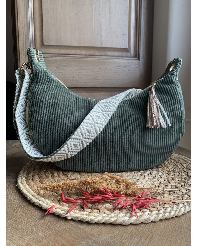 Sac Demi Lune "June" Kaki