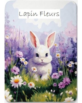 Couverture de lit bébé "Lapin Fleurs"