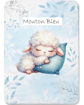 Couverture de lit bébé "Mouton Bleu"