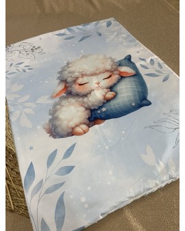 Couverture de lit bébé "Mouton Bleu"