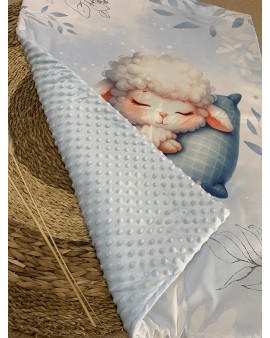 Couverture de lit bébé "Mouton Bleu"
