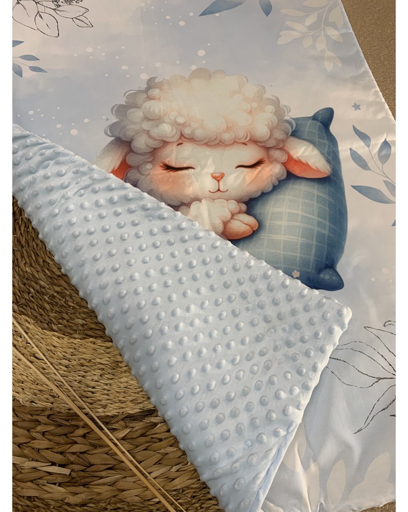 Couverture de lit bébé "Mouton Bleu"