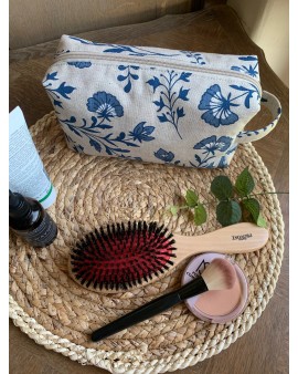 Trousse de toilette Victoria "Fleurs bleues"